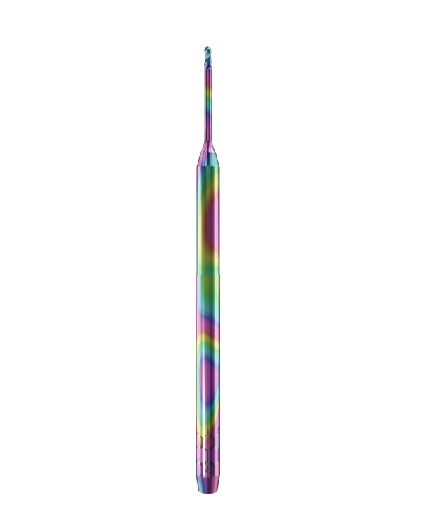 PT.TEC.B2.10.3.120.57.X.RZ | 1mm PMMA/PEEK Bur for ZirkonZahn* 3mm Shaft Machines (2-Flute Ball)