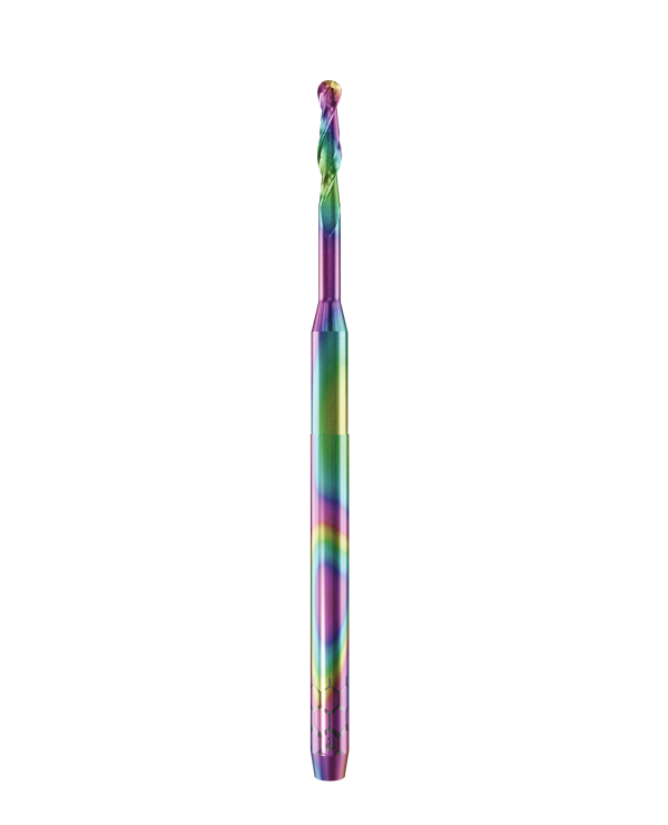 PT.TEC.B2.20.3.180.57.X.RZ | 2mm PMMA/PEEK Bur for ZirkonZahn* 3mm Shaft Machines (2-Flute Ball)